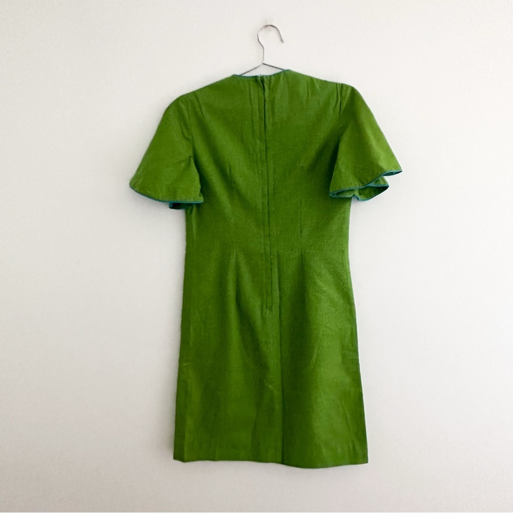 Vintage Green Floral Embroidered Midi Dress - Picture 6 of 8